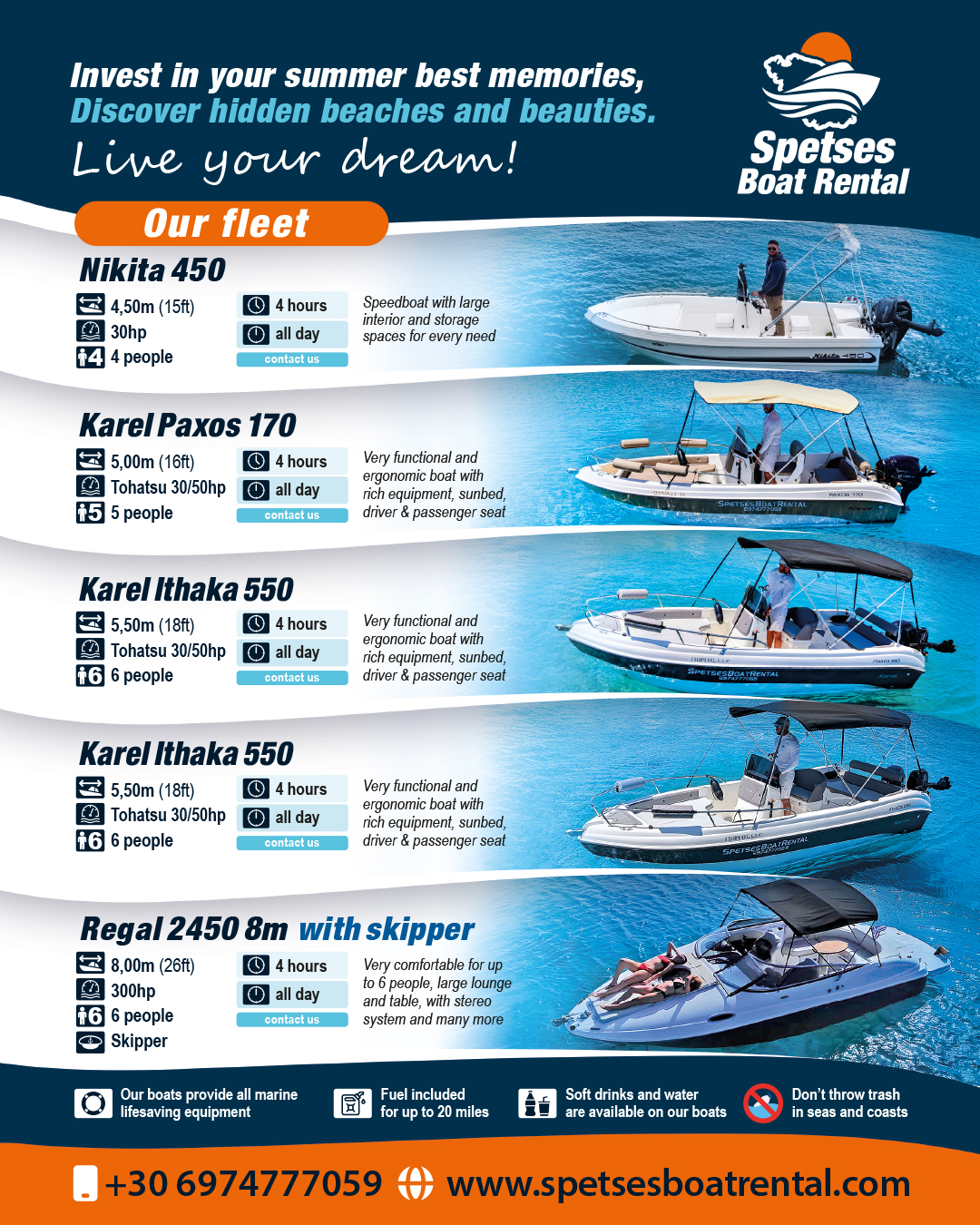 Our Fleet — Spetses Boat Rental