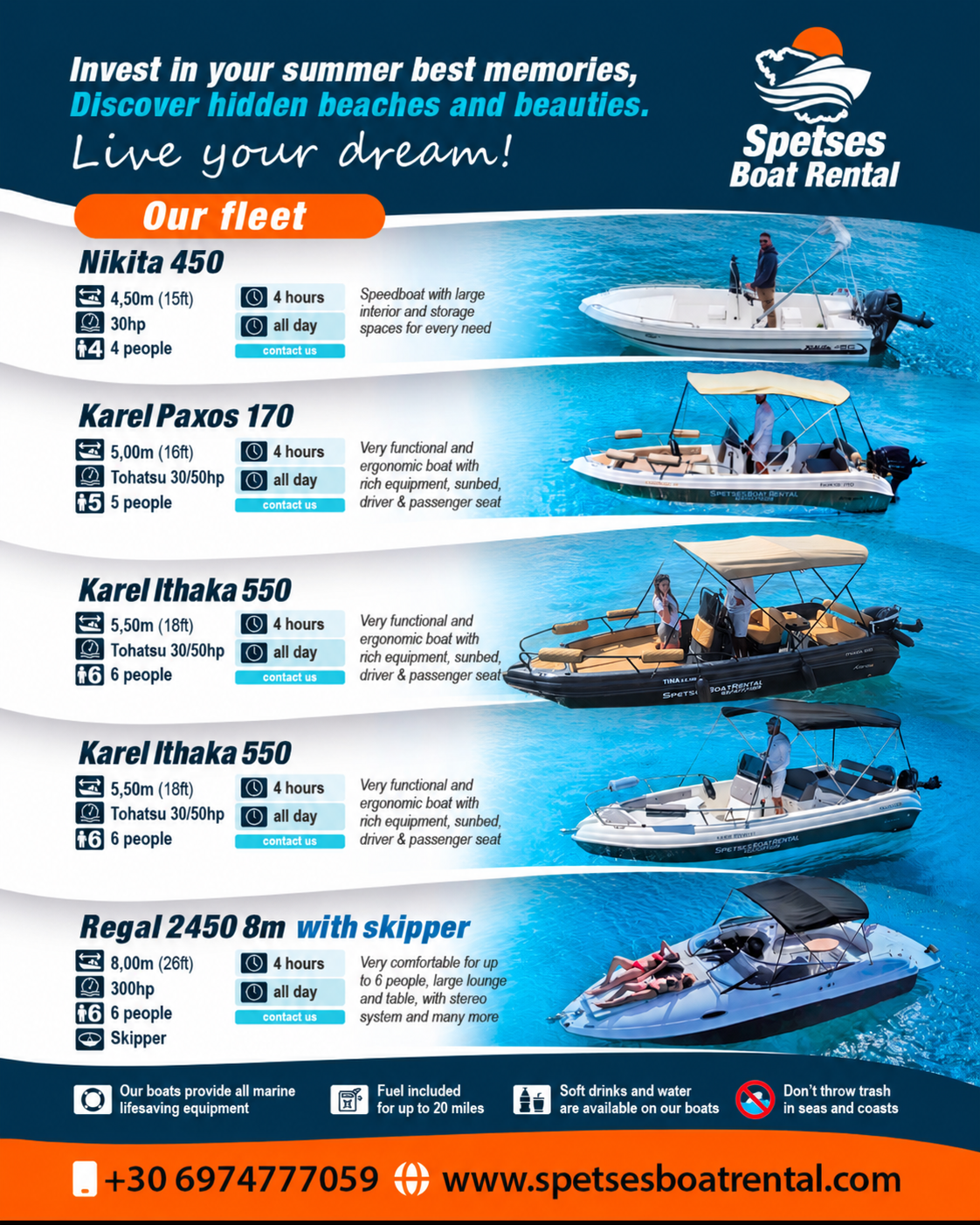 Our Fleet — Spetses Boat Rental
